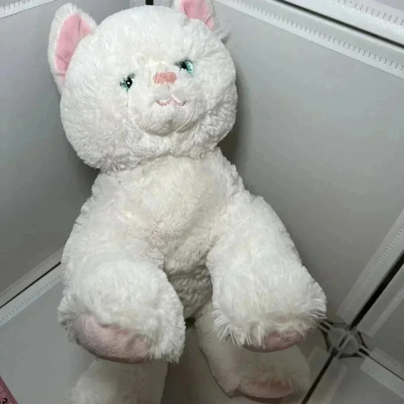 Build a Bear White Cat Blue Eyes Plush 16” November 2012 Retired - Picture 1 of 6